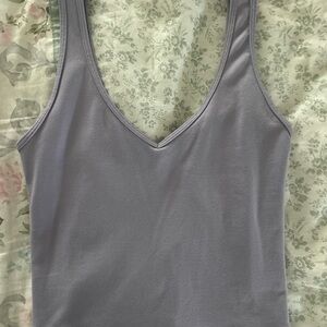 Hollister Lavender V-Neck Crop Tank Top